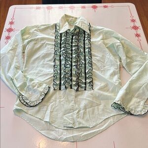 Men's Mint Green Ruffled Shirt